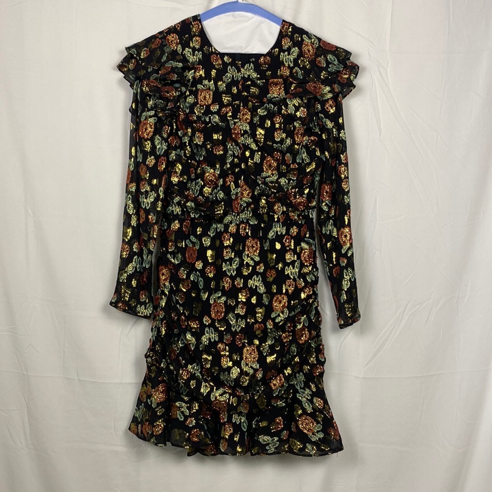 Veronica Beard ‘Parc Ruched Flora Ruffle Skirt Dress’ - Picture 3 of 8